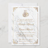 Invitation Frontière d'or Ornat Blanc musulman musulman Maria (Devant)