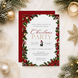 Invitation Frontière élégante de canne à bonbon Noël