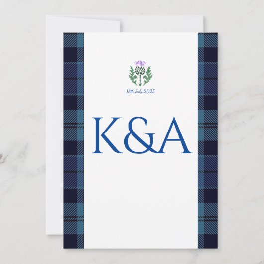 Invitation Frontière et chardon écossais traditionnel (Dos)