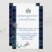 Invitation Frontière et chardon écossais traditionnel (Devant / Derrière)