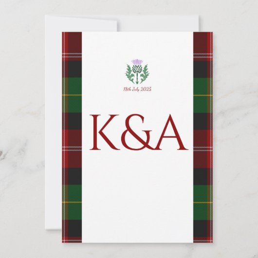 Invitation Frontière et chardon écossais traditionnel (Dos)