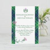 Invitation Frontière et chardon écossais traditionnel (Debout devant)