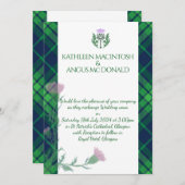 Invitation Frontière et chardon écossais traditionnel (Devant / Derrière)