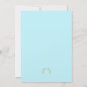 Invitation Frontière florale Aqua & Gold mariage indien Mehen (Dos)