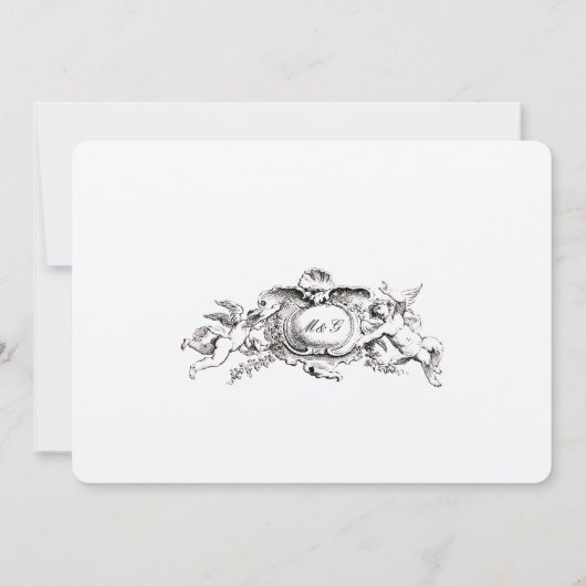 Invitation Frontière florale baroque Rococo (Dos)