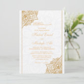 Invitation Frontière florale blanche et or islamique (Debout devant)