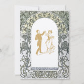 Invitation Frontière florale jaune Art nouveau par Alphonse M (Dos)