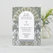 Invitation Frontière florale jaune Art nouveau par Alphonse M (Debout devant)