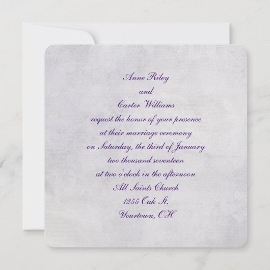 Invitation Frontière florale mariage enjambée (Dos)