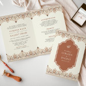 Invitation Frontière Ikat tout en un Anand Karaj Sikh Mariage