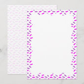 Invitation Frontière ondulée personnalisée vierge avec paille (Devant / Derrière)