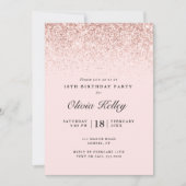 Invitation Frontière parties scintillant Anniversaire, rose c (Devant)