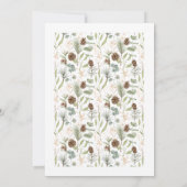 Invitation Frontière rustique Pinecone sur blanc (Dos)