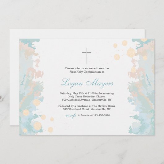 Invitation Frontières en acrylique religieux (Devant / Derrière)