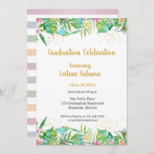 Invitation Frontières florales tropicales (Devant / Derrière)