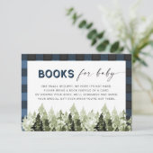 Invitation FROST Blue Flannel Pine Tree Livres pour Baby Card (Debout devant)