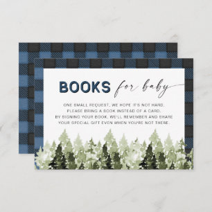 Invitation FROST Blue Flannel Pine Tree Livres pour Baby Card