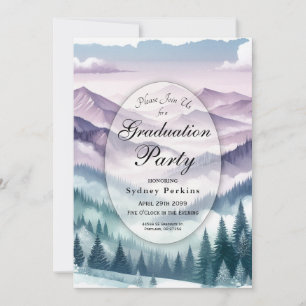 Invitation Frost de lavande dans la Mist alpine Graduation
