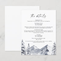 FROST Mountain Ski Winter Wedding Details Card