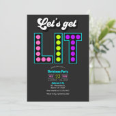 Invitation Frostbyte Lets Get Lit Retro Christmas Party (Debout devant)