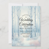 Invitation Frosted Blue Birch Forest Wedding (Devant)