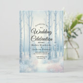 Invitation Frosted Blue Birch Forest Wedding (Debout devant)