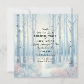 Invitation Frosted Blue Birch Forest Wedding (Devant)