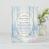 Invitation Frosted Blue Birch Forest Wedding (Debout devant)