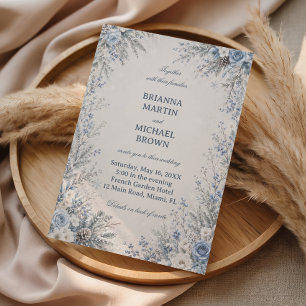 Invitation Frosted Blue Botanicals Embrassez l'Hiver