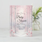 Invitation Frosted Petals in a Winter Woodland Baby Shower (Debout devant)