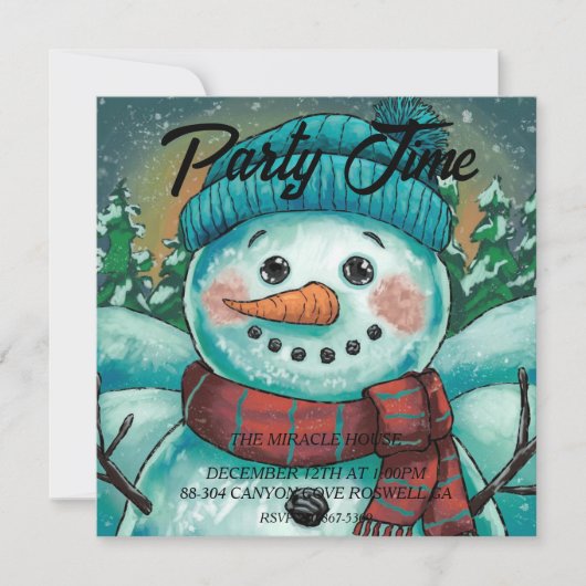 Invitation Frosty le bonhomme de neige (Devant)