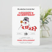 Invitation Frosty Snowman™ hiver 1er anniversaire (Debout devant)