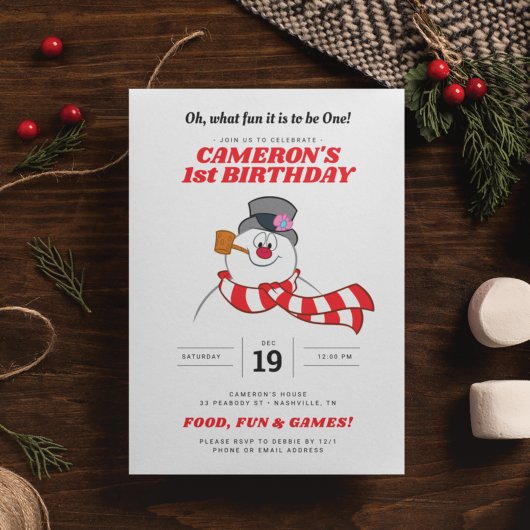 Invitation Frosty Snowman™ hiver 1er anniversaire