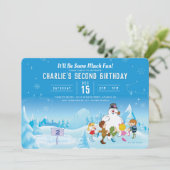 Invitation Frosty Snowman™ hiver Anniversaire (Debout devant)