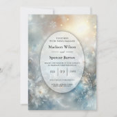 Invitation Frozen Petals in a Golden Winter Mist Wedding (Devant)