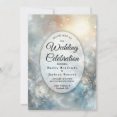 Invitation Frozen Petals in a Golden Winter Mist Wedding (Devant)