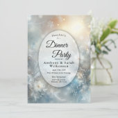 Invitation Frozen Petals in Golden Winter Restaurant Dinner (Debout devant)