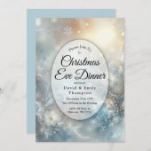 Invitation Frozen Petals in Winter Christmas Eve Dinner (Devant / Derrière)