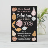 Invitation Fruit 1er anniversaire invitation, Fruit modifiabl (Debout devant)