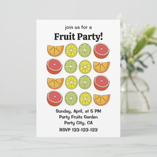 Invitation Fruit aux agrumes (Debout devant)