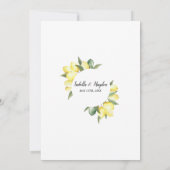 Invitation Fruit citron Jaune Jardin d'été Mariage (Dos)