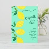 Invitation Fruit citron mignon Enfants 1ère fête d'anniversai (Debout devant)