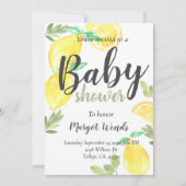 Invitation Fruit citron rustique mariage bébé douche invitati (Devant)