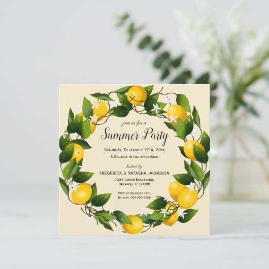 Invitation Fruit Citrus citron (Debout devant)