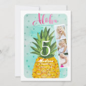 Invitation Fruit d'ananas Tropical tendance bleu et jaune (Devant)