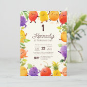 Invitation Fruit dansant Fête d'anniversaire (Debout devant)