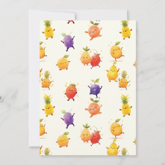 Invitation Fruit dansant Fête d'anniversaire (Dos)