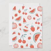Invitation Fruit de 2e anniversaire rouge été fête des enfant (Dos)