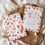Invitation Fruit de 2e anniversaire rouge été fête des enfant<br><div class="desc">2e anniversaire fruit rouge été amusant moderne fête des enfants invitation d'anniversaire.</div>