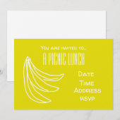 Invitation Fruit de banane jaune Pique-nique d'été (Devant / Derrière)